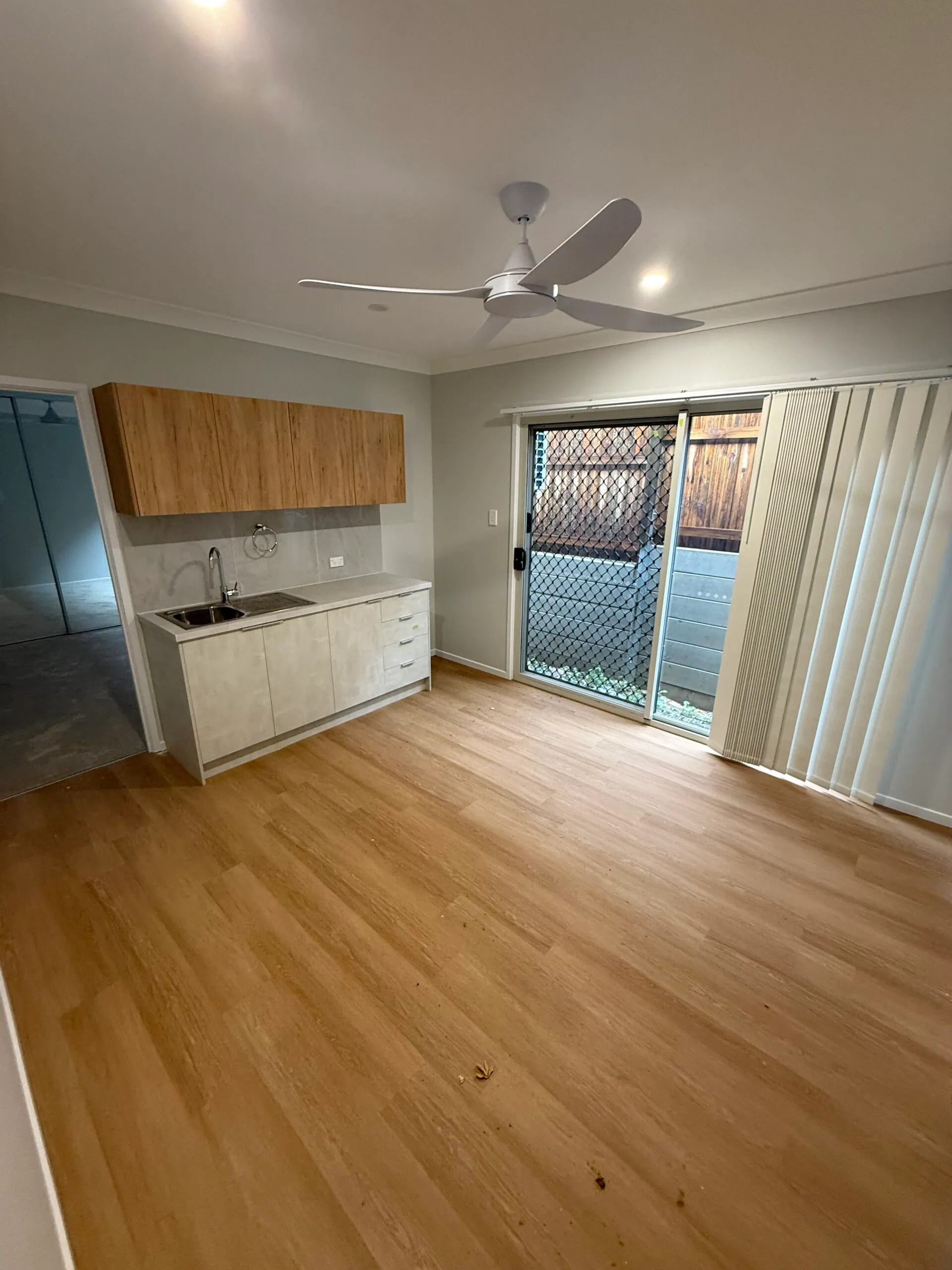 Living area and kitchenette in one of our units